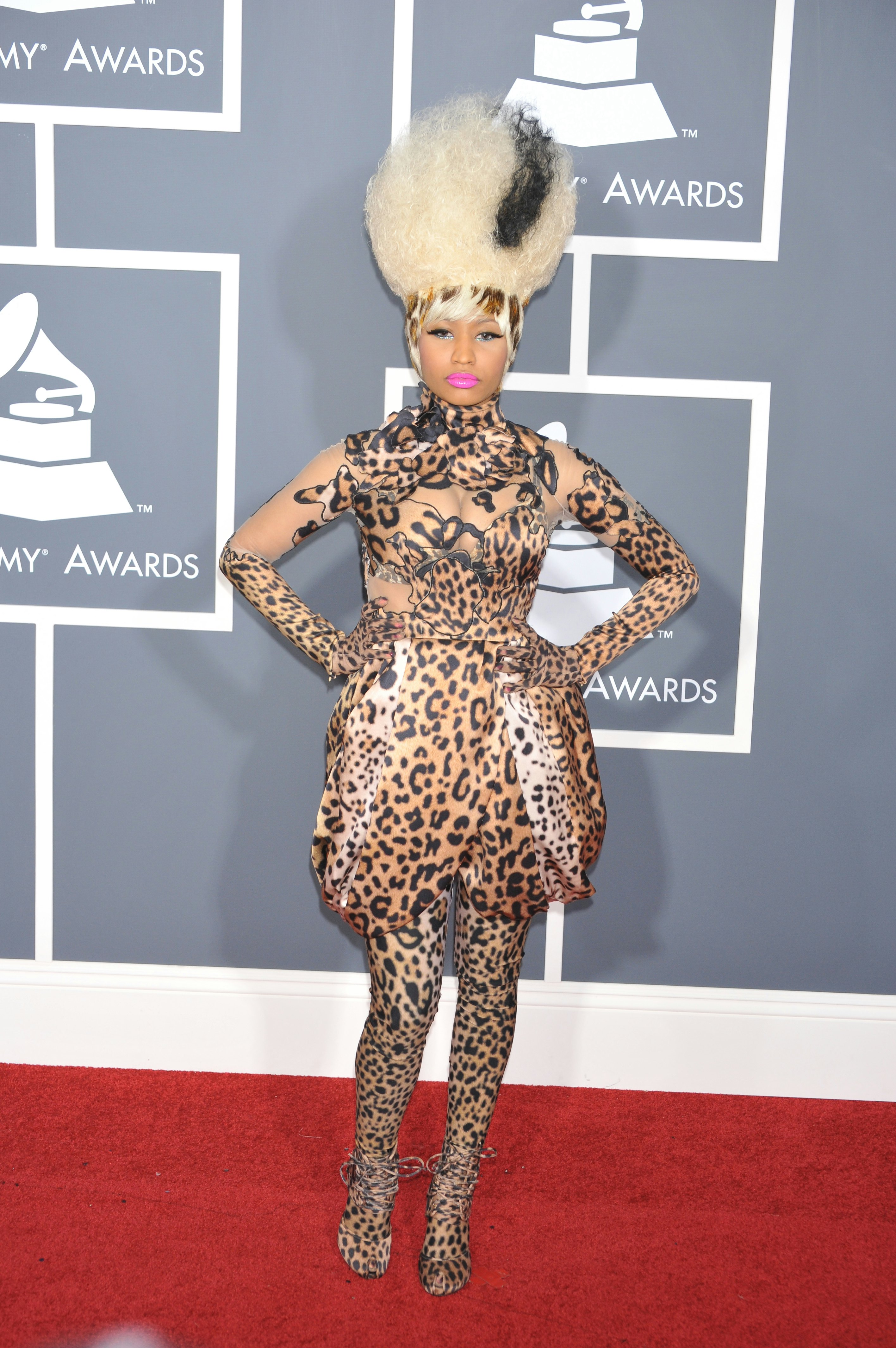 Singer Nicki Minaj arrives at the 53rd Anual Grammy Awards